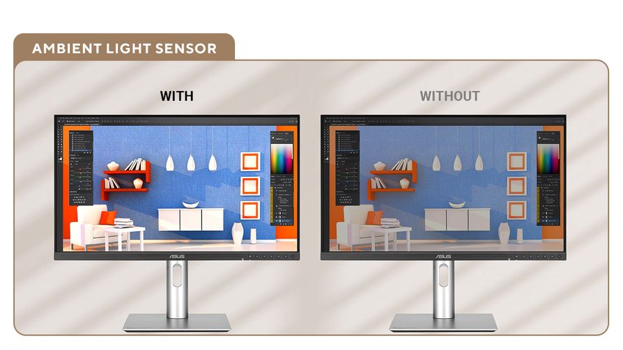 ProArt Display 5K PA27JCV_Light Sync technology-Ambient light sensor